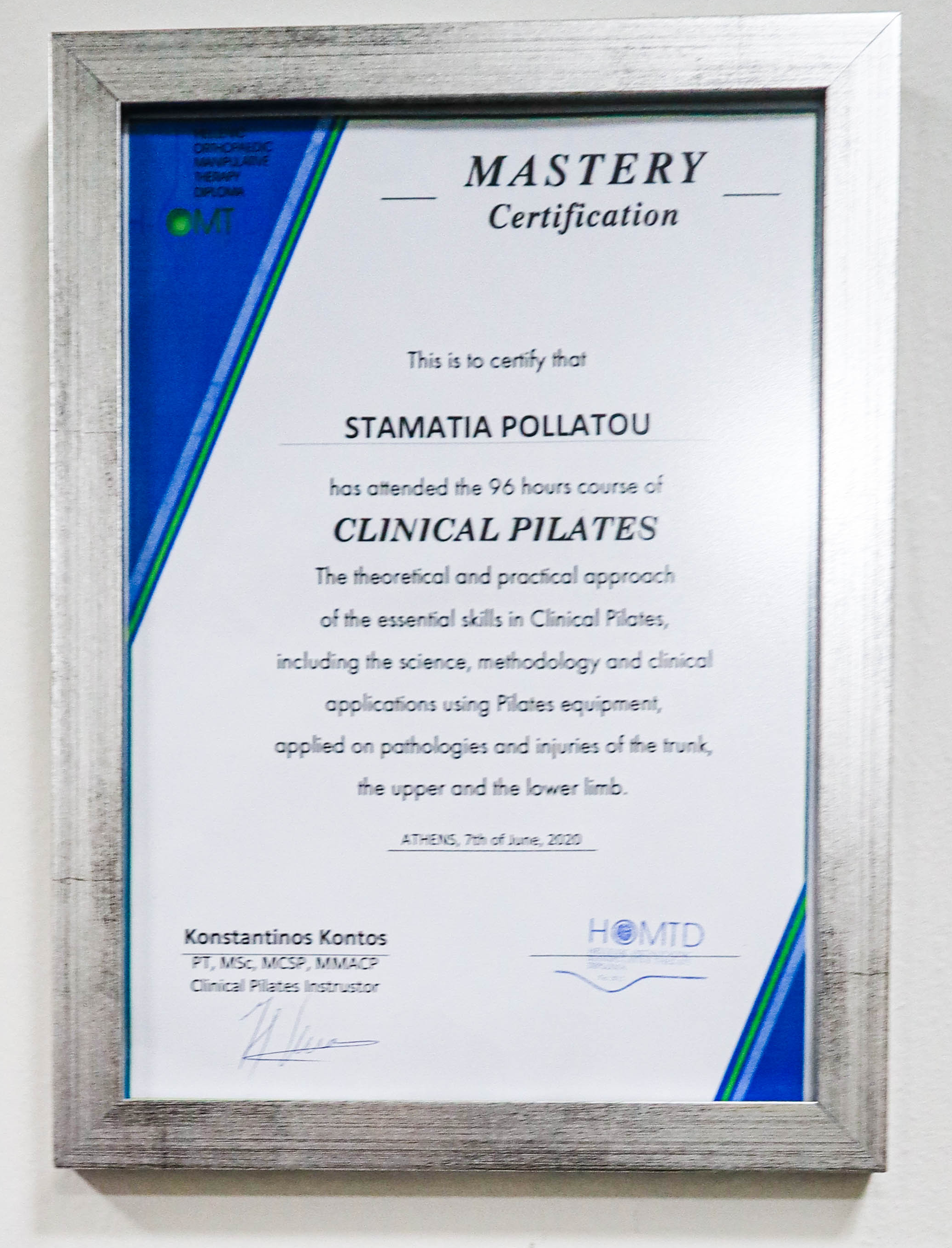 Stamatia Pollatou, physiotherapist and Clinical Pilates instructor at IASIS